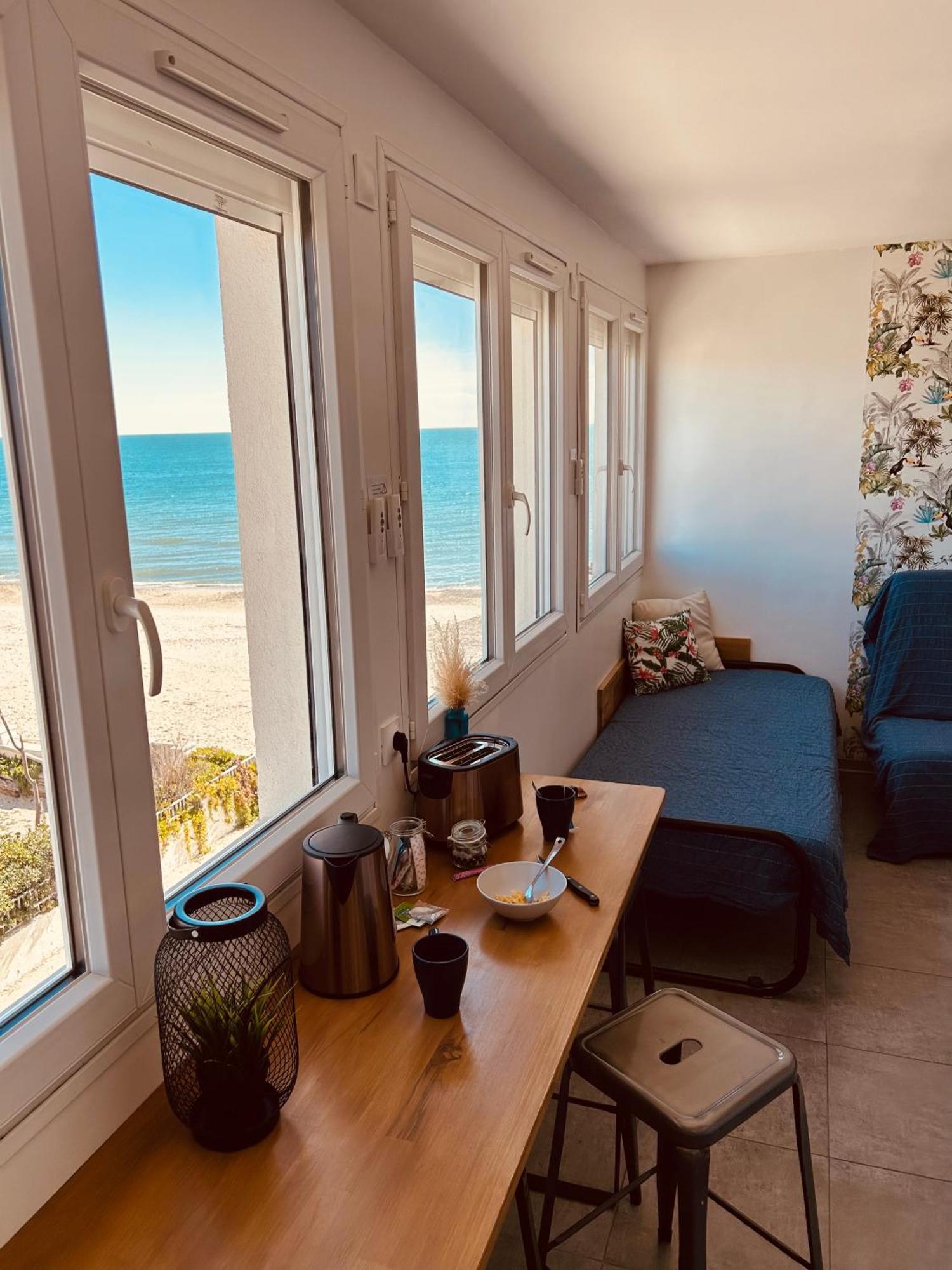 Estudio 1Ere Ligne Vue Mer ,Place De Parking Privee Acces A La Plage De La Residence 3Eme Etage ปาลาวาส-เลส์-โฟลต์ ภายนอก รูปภาพ