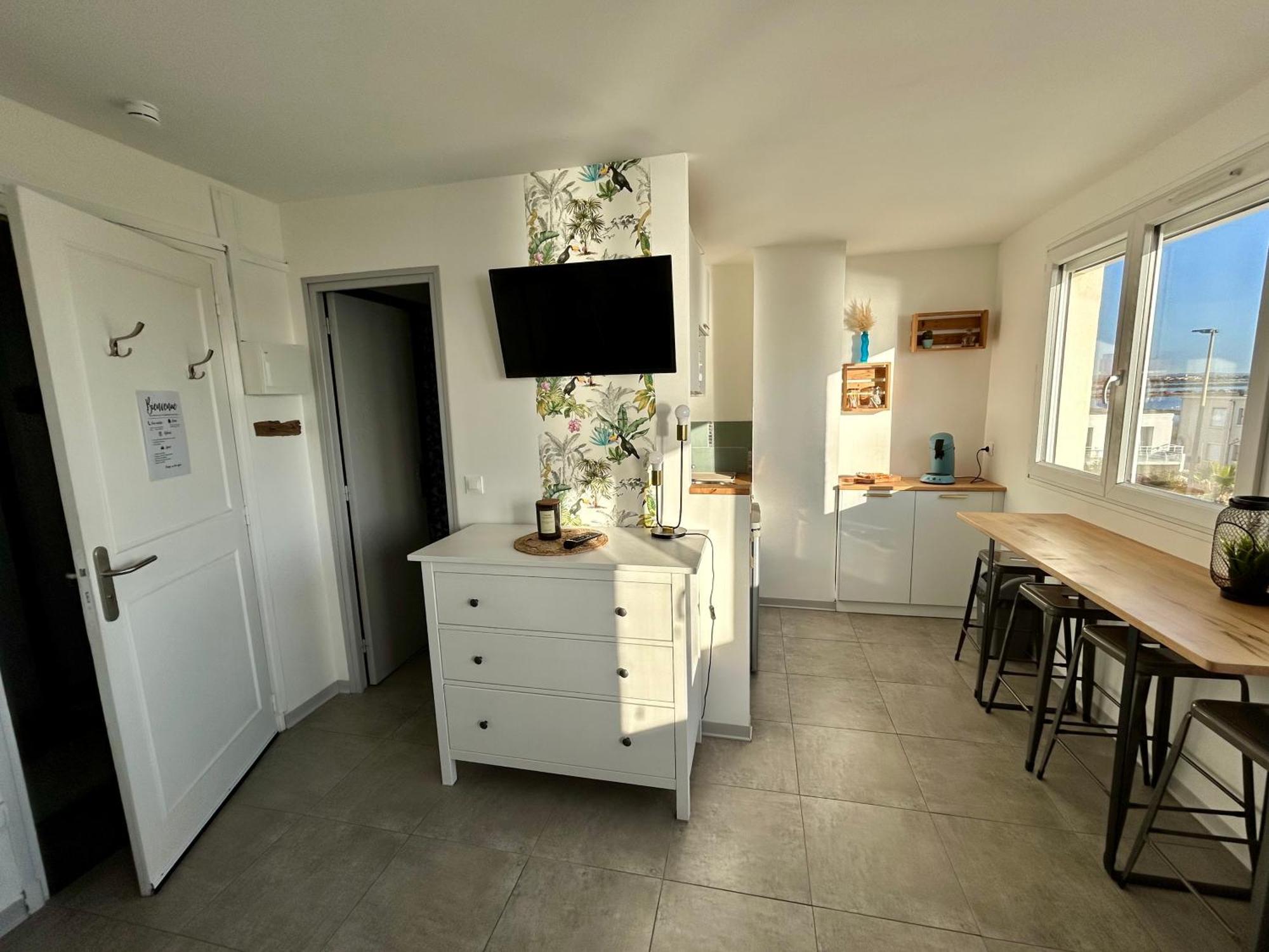 Estudio 1Ere Ligne Vue Mer ,Place De Parking Privee Acces A La Plage De La Residence 3Eme Etage ปาลาวาส-เลส์-โฟลต์ ภายนอก รูปภาพ