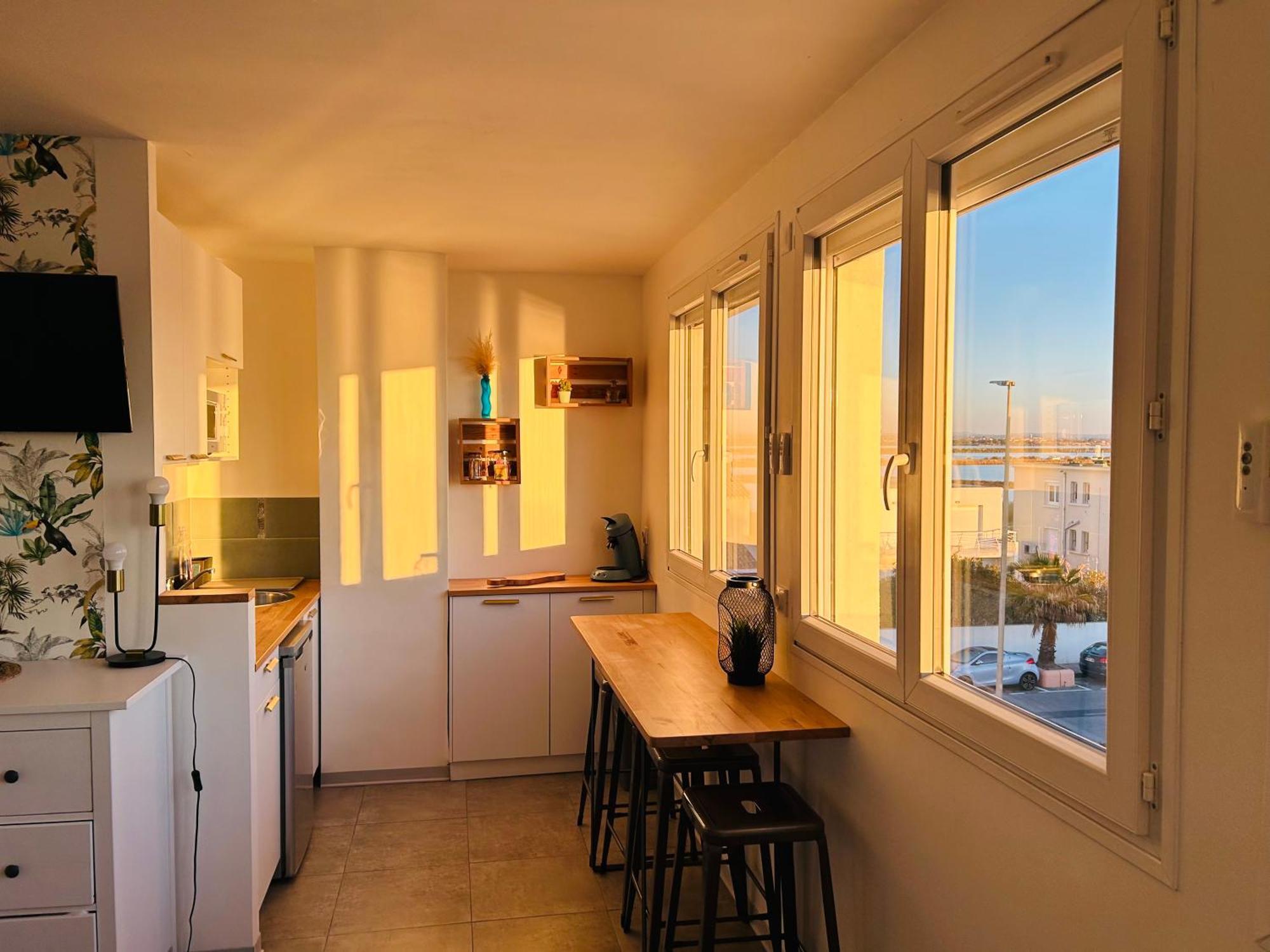 Estudio 1Ere Ligne Vue Mer ,Place De Parking Privee Acces A La Plage De La Residence 3Eme Etage ปาลาวาส-เลส์-โฟลต์ ภายนอก รูปภาพ